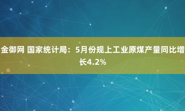 金御网 国家统计局：5月份规上工业原煤产量同比增长4.2%