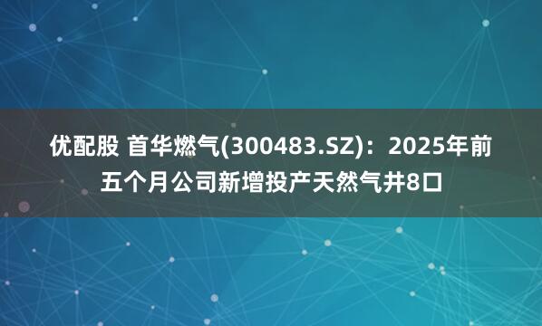 优配股 首华燃气(300483.SZ)：2025年前五个月公司新增投产天然气井8口